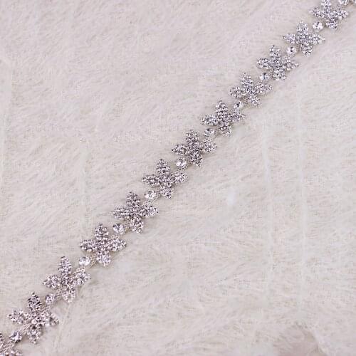 1 Yard Cute Butterfly Crystal Rhinestone Chain Trim For Women Waist Belt Jewelry DIY