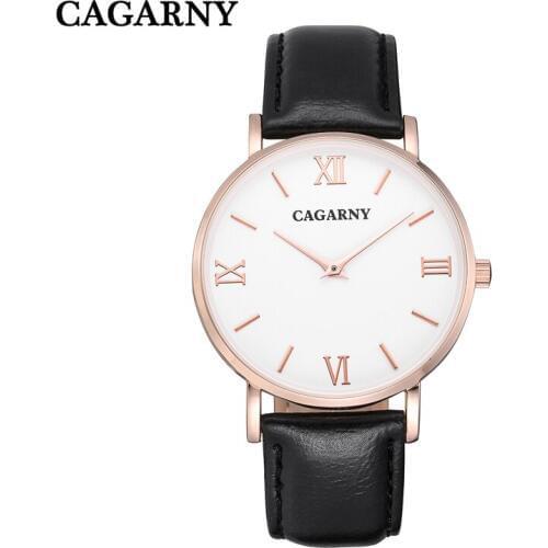 Cagarny Watch Women Luxury Brand Ladies Dress Watches Fashion Quartz Wristwatches Ultra-Thin Rose Gold Case Relogios Feminino