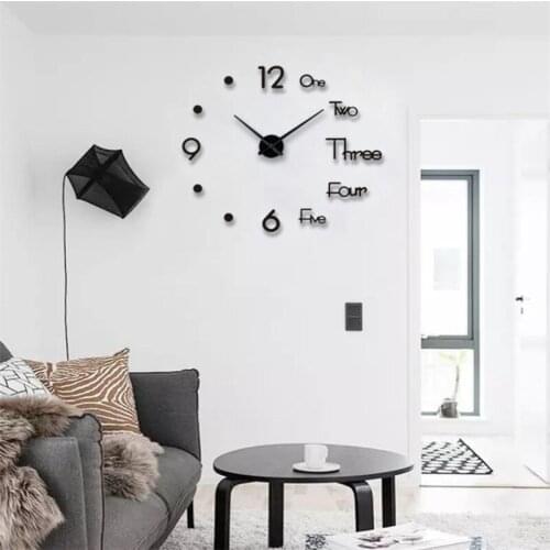 Modern Design Diy Digital Wall Clock 3d Sticker Large Silent Clock Home Office Wall Clock Living Room Decoration