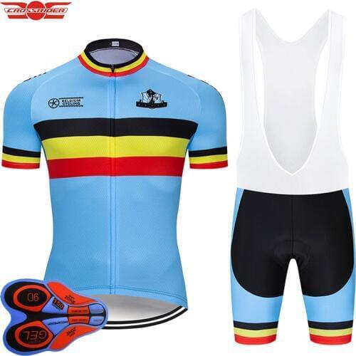 Crossrider 2021 Belgium Cycling Jersey Set MTB Uniform Bike Clothing Breathable Bicycle Wear Clothes Mens Short Maillot Culotte