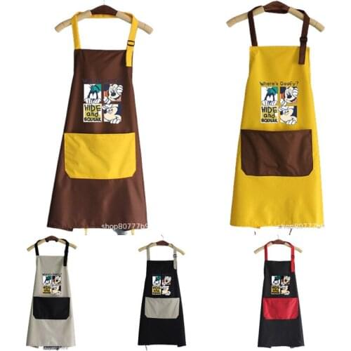 Disney Mickey Mouse Fashion Womens Waterproof and Oil-proof Apron Kitchen Japanese-style Cute Household Housework Apron Women