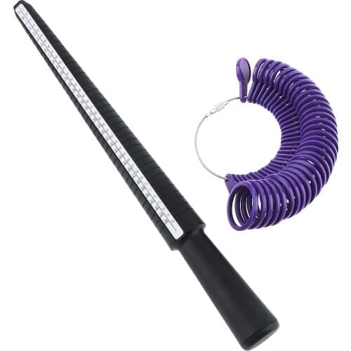 HK US EU JPN Degree Standard Four Yard Ring Measurement Tool with Plastic Finger Ring Plastic Measuring Stick for Jewelry Tool
