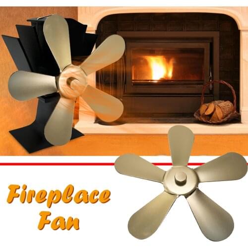 Fireplace 5 Blade Heat Powered Stove Fan Komin Log Wood Burner Eco Friendly Quiet Fan Home Efficient Heat Distribution#dg4