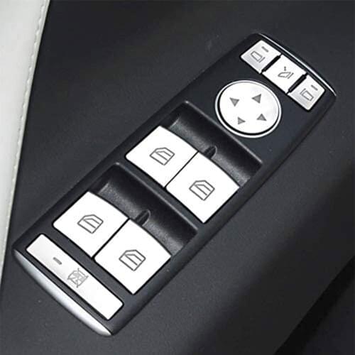 Automobile Window Lift Button for Mercedes BenzGLK Class X204 GLK260 300 2008-2015 Aluminum Alloy Black Car Dashboard Cover Trim