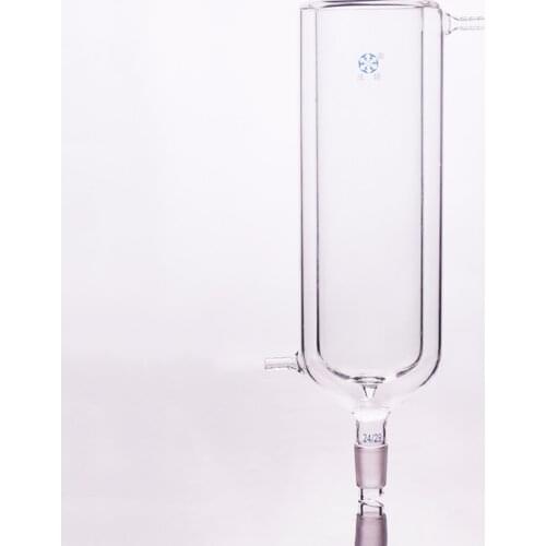 Dewar condenser flask 24/29,O.D. 60mm/70mm/80mm/90mm/100mm,Depth 150mm/200mm/250mm,Upper and bottom side tube,Double layer