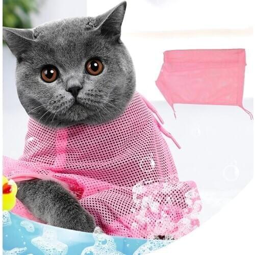 Cat Washing Bag Anti-scratch Mesh Bathing Bag Pet Cleaning Supplies for Bathroom