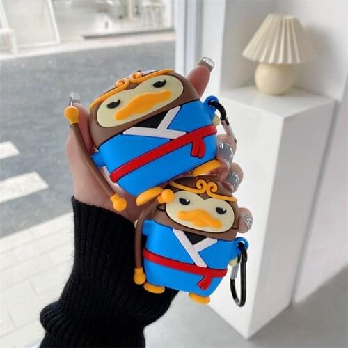 Cute Wukong Duck Cartoon Headphone Case for Airpods Pro Silicone Soft Wireless Earphone Protective Cover Fo Airpods 1 2 3 Pro Ca