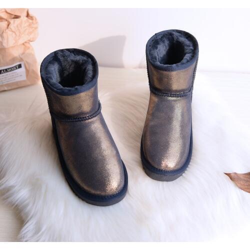 New fashion boots 100% genuine cowhide leather snow boots australia classic women boots warm winter shoes for women