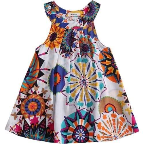 Print Baby Girls Dresses 2019 New Princess Girls Clothing Fashion Print Sleeveless Toddler Girls Clothes For 6M-4T