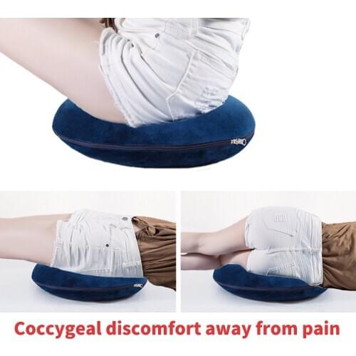 4 Colors Memory Foam Seat Cushion Hollow Round Breathable Pillow Pads Removable and Washable Mats for Office Home Chair Car