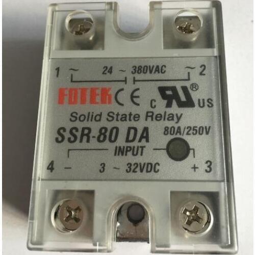 5PCS 24-380VAC to 3-32VDC 80A/250V SSR-80DA Solid State Relay Module with Plastic Cover