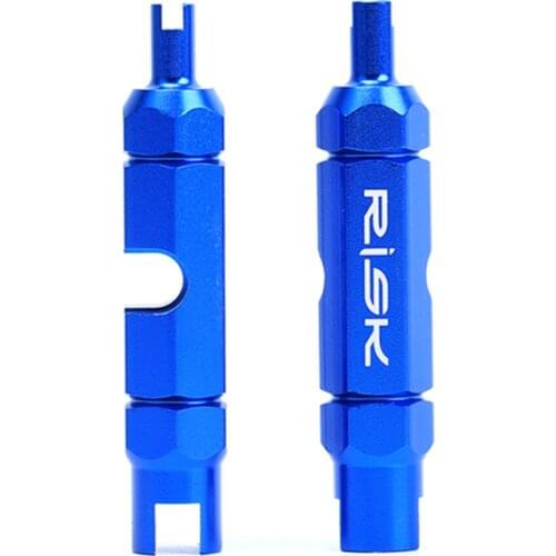 RISK Bicycle Tire Nozzle Wrench Multifunctional Valve Core Tool Double-head Portable Removal disassembly spanner Bike Repair