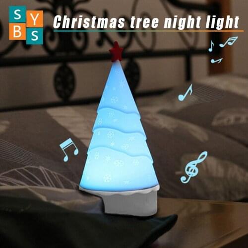 Christmas Tree Night Light 1200mAH Creative Music Nightlight Silicone Colorful Night Lamp For Children Bedroom Christmas Gift