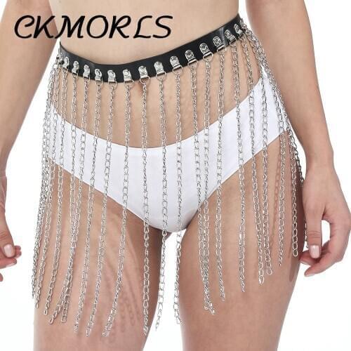 CKMORLS Sexy Waist Leather Belt Bondage Link Chain Skirt Couples Flirting Harness Erotic Women Adjustable Pole Dance Accessories