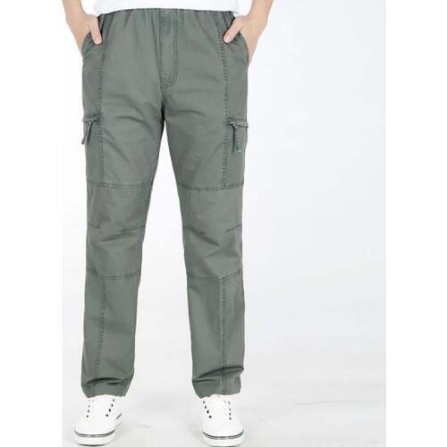 Spring Summer Man Loose Full Pants 4 Colors Thin Cotton Leisure pants EXTRA LARGE XL-6XL Mens Trousers Khaki Army Green Bottoms