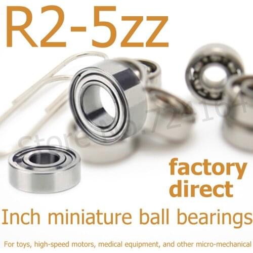 10PCS R2-5ZZ bearing,RI-518ZZ,X1/8ZZ,R2-5ZZA,BR1/8A-2Z 3.175*7.938*3.571mm Inch miniature shielded deep groove ball bearing
