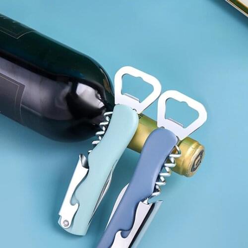 Wine Opener Stainless Steel Plastic Multi-Functional 4-In-1 Wine Corkscrew Opener Beer Cap Opener For Party New Year Supplies