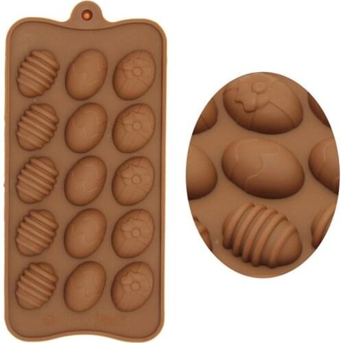 15 Holes Easter Eggs Chocolate Molds Silicone Form Cake Molds Bakeware Baking Dish High Temperature Kitchen Cake Accessories