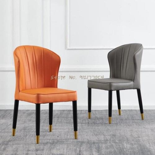 Dining Chair Household Solid Wood Chair Simple Stool Back Chair Nordic Dining Chair Restaurant Leather Dining Chair Light Luxury