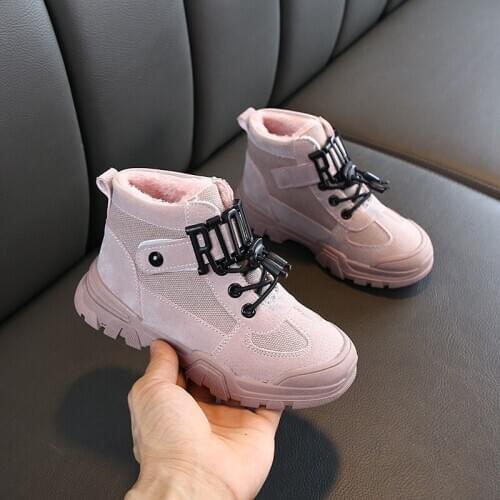 Girls with Cotton Keep Warm Short Boots with Velvet Boys with Windy Childrens Shoe Trend Childrens Boots Winter Boots
