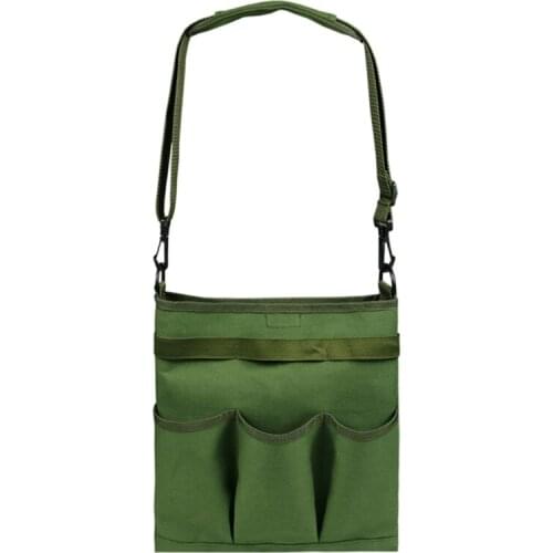 Waterproof Canvas Garden Tool Portable Storage Bag Shoulder Bag Cross Body 2 Methods of Using 3 Pockets for Your Needs M4YD