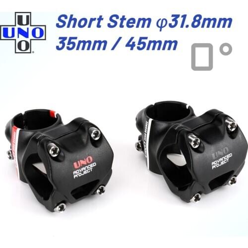 UNO Stem Alloy 0 Degree AM Mountain Bicycle Stem CNC Machined Road Bike Stem 1-1/8" 31.8 x 35mm/45mm Short stems Bicycle Power