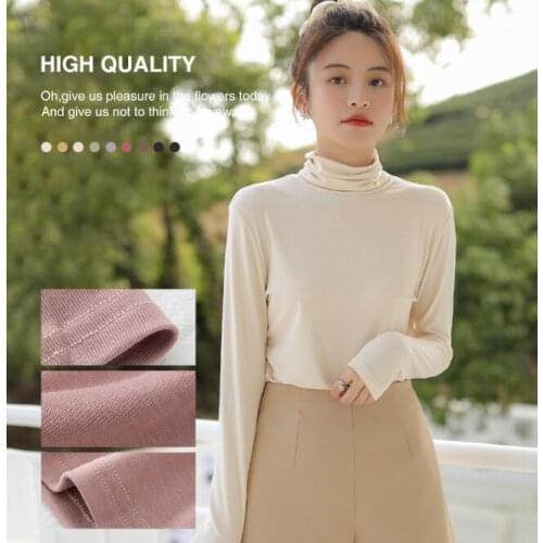 Womens Base long-sleeved T-shirt simple High Neck sweater top
