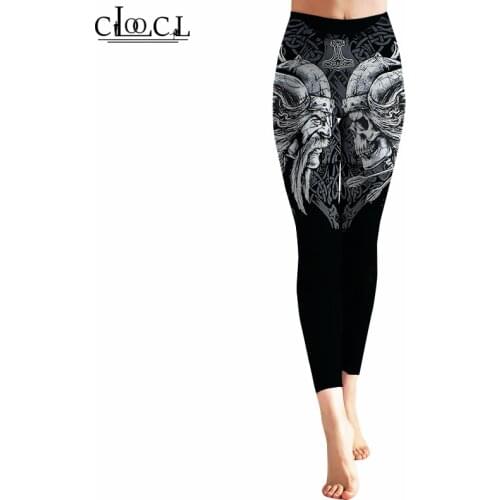 CLOOCL Womens Leggings Viking Pirate Tattoo 3D Printed Legging High Waist Elasticity Fashion Female Fitness Pants Drop Shipping
