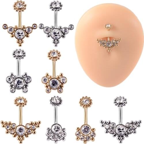 14G Sexy Dangling Navel Belly Button Ring Oreja Cubic Zirconia 316L Surgical Steel Fashion Design Belly Piercing Jewelry 1.6mm