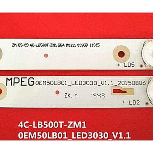 1Set=8pcs led bar light for TCL L50F3800A Led backlight T0T-50D2700-8X5-3030C-5S1P 4C-LB500T-ZM1 OEM50LB01_LED3030_V1.1_20150806