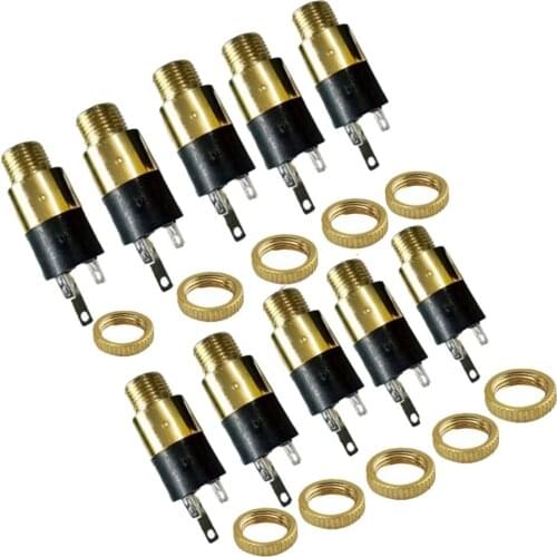 10PCS 3.5mm 1/8inch Female Stereo Panel Mount Jack Solder Connector