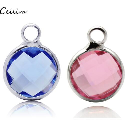 10pcs Colorful Birthstone Crystal Charms for Handmade DIY Jewelry Making Floating Handcraft Beads Charm Fit Necklace Bracelet