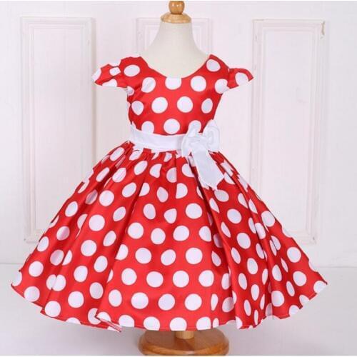 2020 Summer Kids Frocks Classic Vintage Dress girls Children polka dot Baby Birthday Wedding Party dress For 1 2 4 5 6 7 8 Years