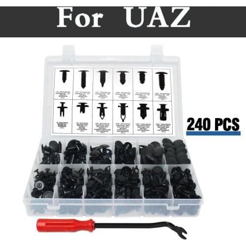 240pcs Car Push Retainer Kit Clip Panel Body Assortment 12 Set Fastener For Uaz 31512 3153 3159 3162 Simbir 469 Hunter Patriot