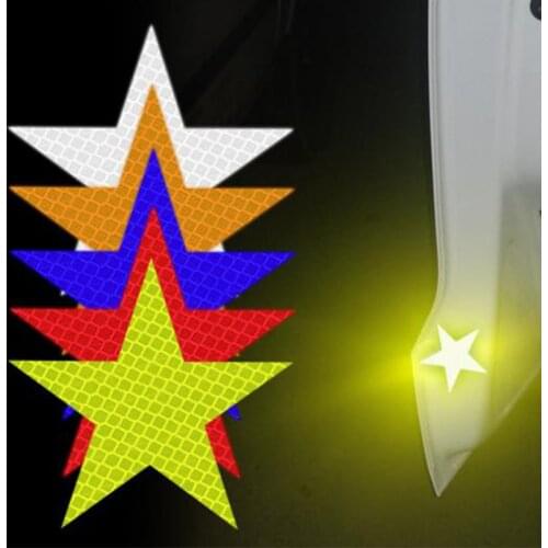 6 pcs Car Safety Mark Warning Tape Five-pointed Star Reflective Strip Stickers For Bicycle Car Exterior Decoration Accessories