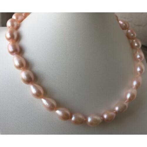 9-10mm baroque gold pink pearl necklace 18inch 14k