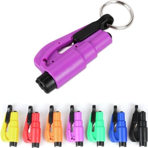Outdoor Emergency Survival Knife Safety Hammer Knife Life Saving Seat Belt Cutter Break Window Glass Car Hanging Key Chain