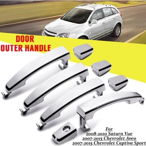 For Chevrolet Captiva Sport/Aveo/Saturn 1/2/4 pcs Front Left with keyhole Front Right/Rear Chrome ABS Door Outer Handle Covers
