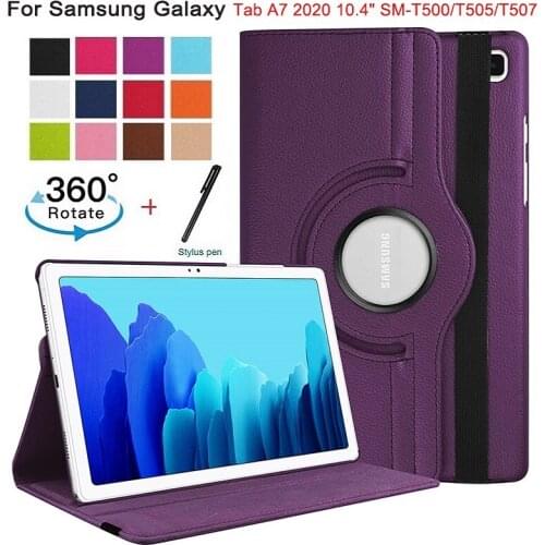 For Samsung Galaxy Tab A7 2020 T500 Case,360 Rotating Stand Tablet Litchi pattern Cover for Samsung Galaxy Tab A7 10.4" SM-T505