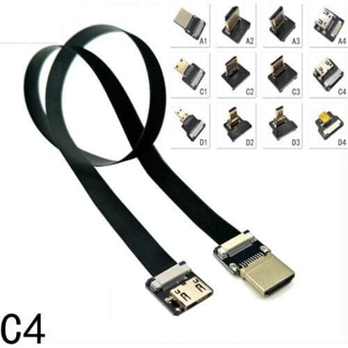 FPV Kabel FPC Unten Winkel Micro-HDMI-kompatibel D Typ zu Standard HDMI Ribbo Kabel für FPV Bürstenlosen handheld Gimbal Servo