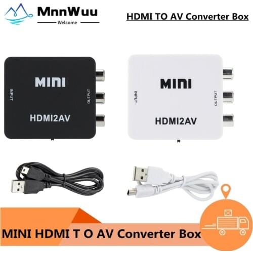 HDMI-compatible to RCA Converter AV/CVSB L/R Video Box HD 1080P 1920*1080 60Hz HDMI2AV Support NTSC PAL Output HDMIToAV