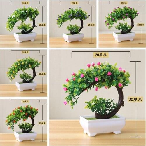 Artificial Plants Potted Bonsai Garden Decoration Outdoor Fake Plant Teen Room Decor Party Table Ornament For Home Garden Decor