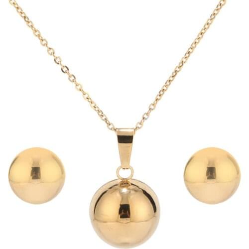 Exquisite Stainless Steel Round Bead Spacers Gold Craft Lucky Necklace