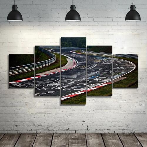 Nurburgring Rally Road Sports Car Track Print Canvas Paintings 5 Piece Landscape Wall Art Poster Living Room Home Decor Pictures