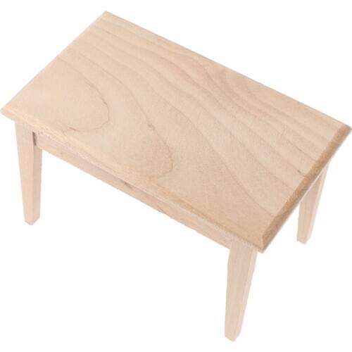 1/12 Dollhouse Miniature Wooden Rectangle Table Model Furniture Dolls Accessories