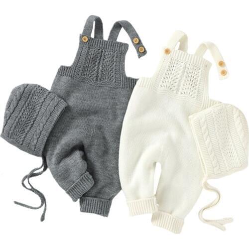 Autumn Baby Rompers Knitted Clothes Sleeveless Newborn Girl Jumpsuits Outfits Solid Children Overalls Soft Toddler Boy Playsuits