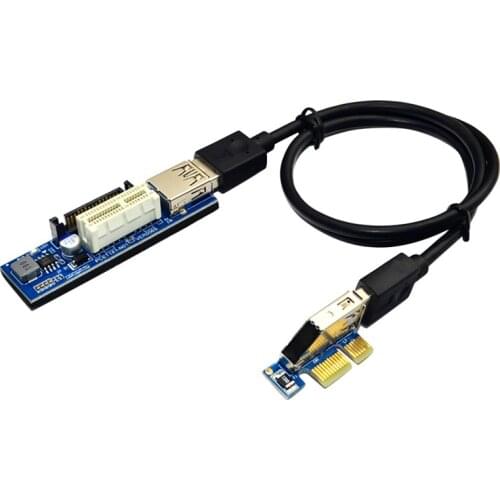 PCI-E 1X Extension Cable PCI-E Expansion Card Network Card Interface to the Right a Male USB3.0 PCI-E Adapter Cable 60cm