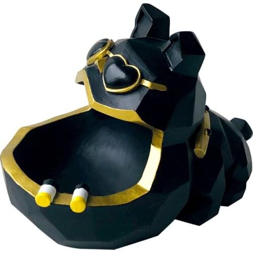 Cool Dog Ashtray Personalized Resin Decorative Sculptures Funny Ashtray House Desktop Figurines Interior Birthday Creative Gifts