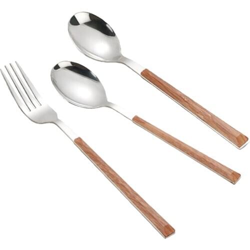Kitchen Utensil with Wood Handles - Non Stick, Heat Resistant, Easy To Clean Serving Spoon Fork