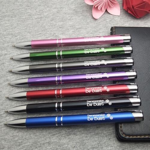 Hot !! 10pcs/lot Personalized coloful metal pen for customized logo printing with your company address/email/telephone FREE